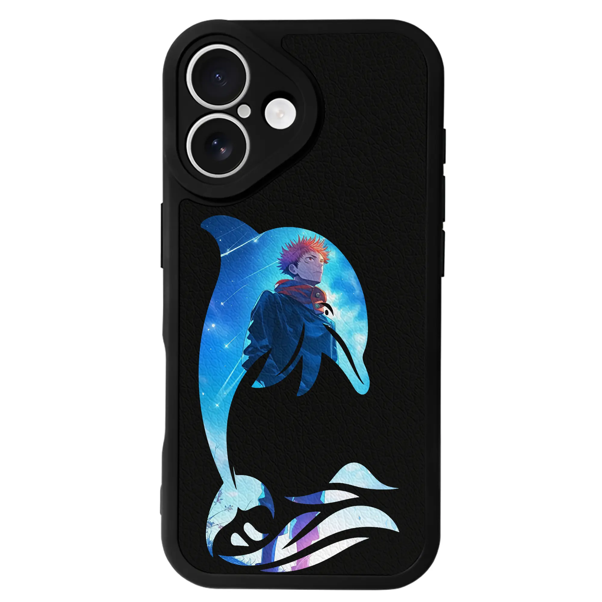 呪術廻戦 グッズ,虎杖 悠仁 - IPhone 16シリーズ対応 ・ シリコンスマホケース ・ レザー調 ・ 高精度フィット ・ 耐衝撃 ・ ワイヤレス充電対応 ・ 精密カット